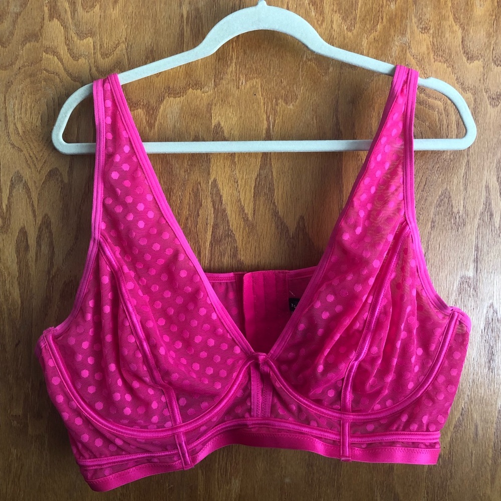 Pink dotted torrid cage bralette